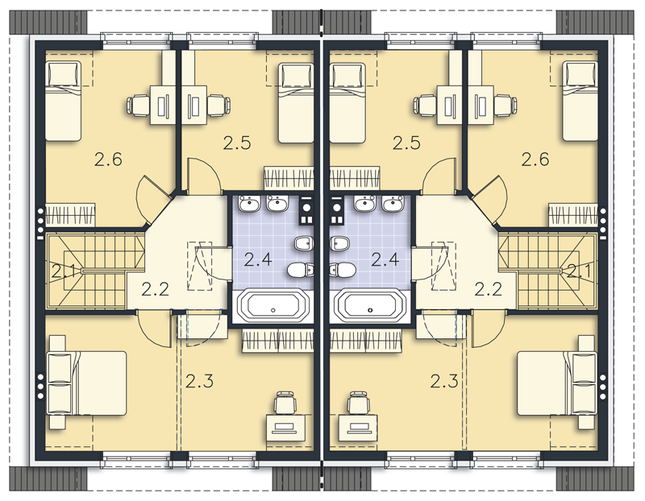 Rzut poddasza POW. 63,5 m²