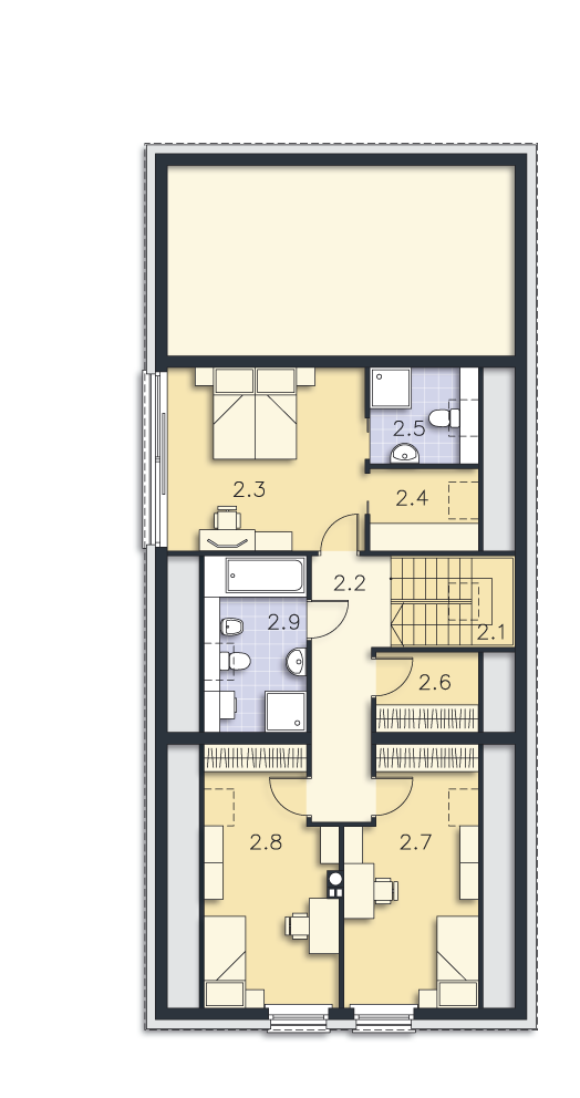 Rzut poddasza POW. 85,6 m²
