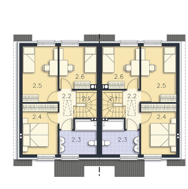 Rzut poddasza POW. 45,2 m²