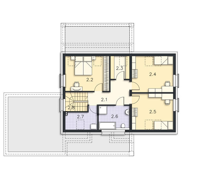 Rzut poddasza POW. 81,4 m²