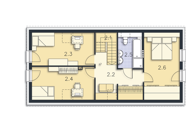 Rzut poddasza POW. 75,1 m²