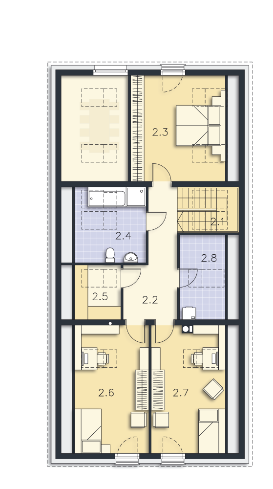 Rzut poddasza POW. 97,4 m²