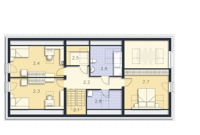Rzut poddasza POW. 97,1 m²