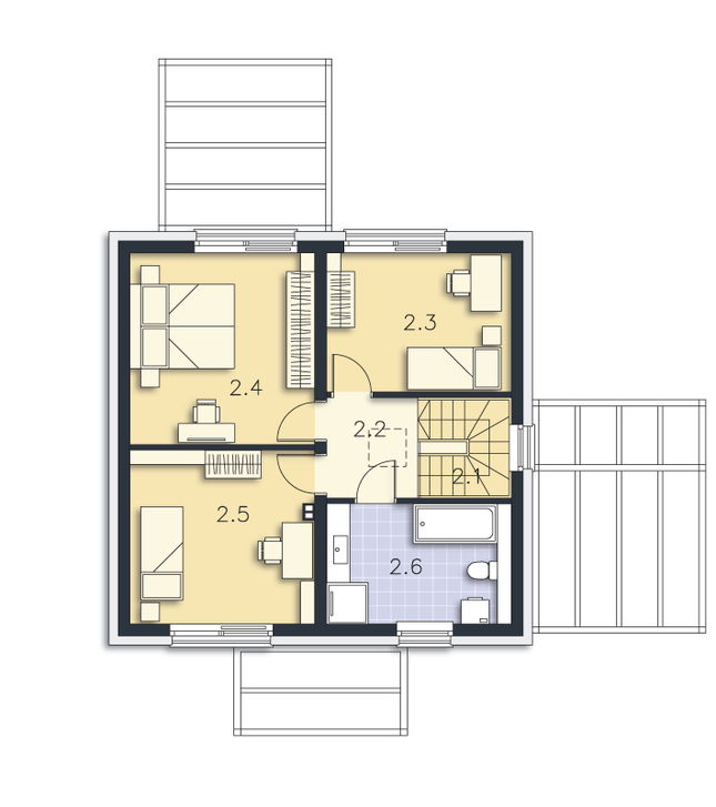 Rzut poddasza POW. 60,2 m²