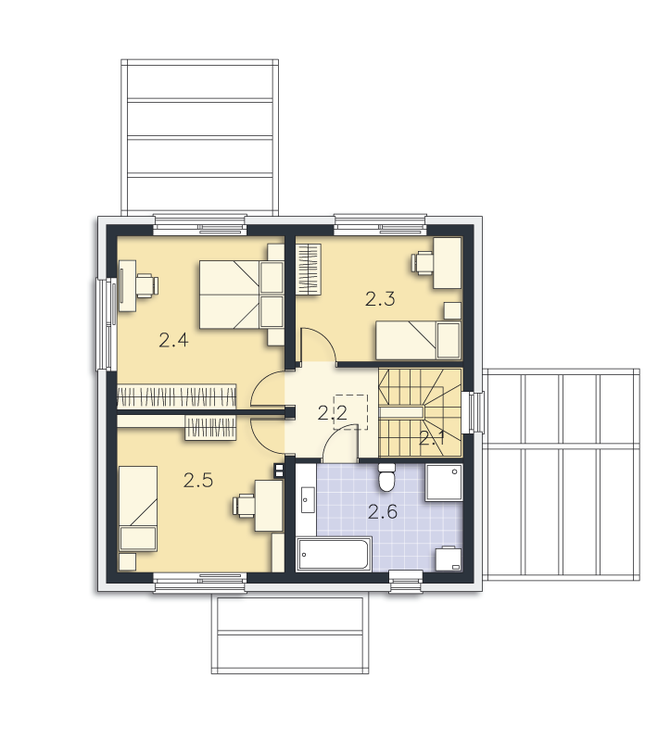 Rzut piętra POW. 60,2 m²
