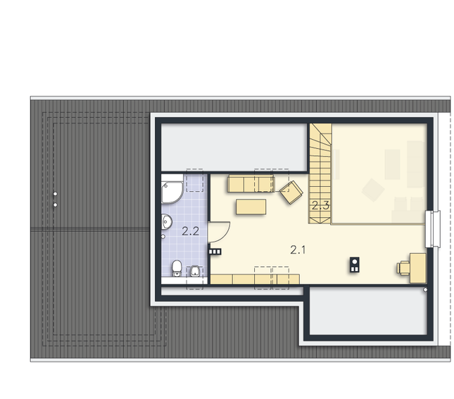 Rzut poddasza POW. 40,8 m²
