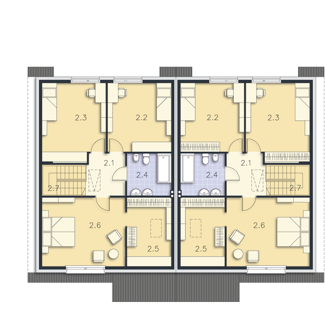 Rzut poddasza POW. 85,3 m²