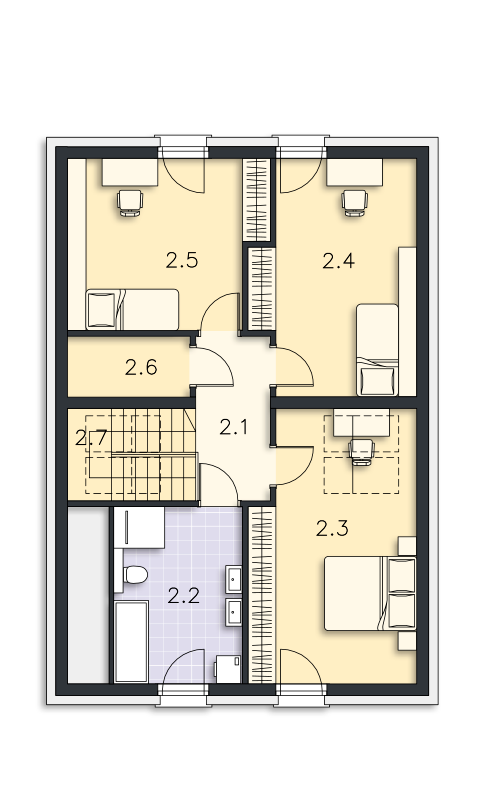 Rzut poddasza POW. 76,9 m²