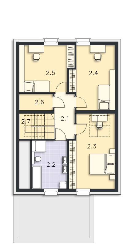 Rzut poddasza POW. 76,9 m²