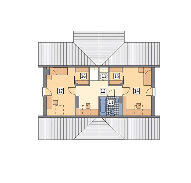 Rzut poddasza lustro POW. 55,3 m²