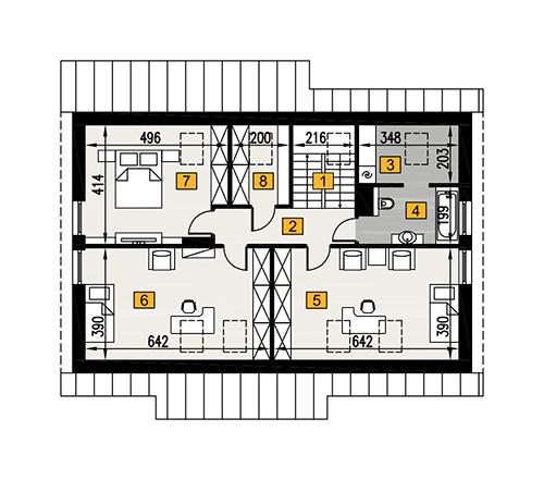 Rzut poddasza POW. 99,5 m²