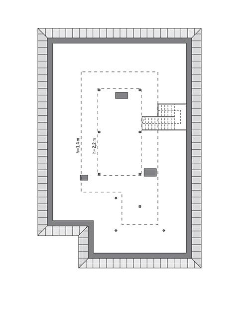 Rzut poddasza: Do indywidualnej adaptacji (47,8 m2 powierzchni użytkowej)