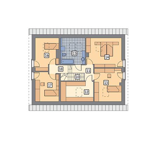 Rzut poddasza lustro POW. 91,8 m²