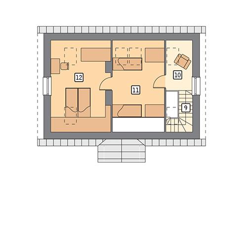 Rzut poddasza POW. 53,4 m²