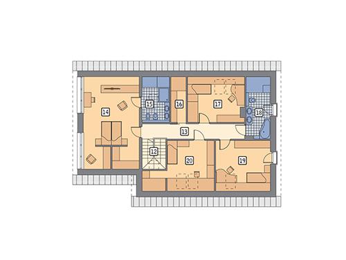 Rzut poddasza POW. 124,4 m²