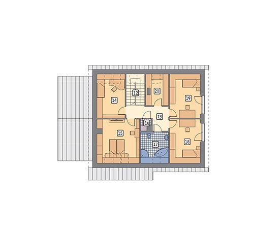 Rzut poddasza lustro POW. 100,1 m²