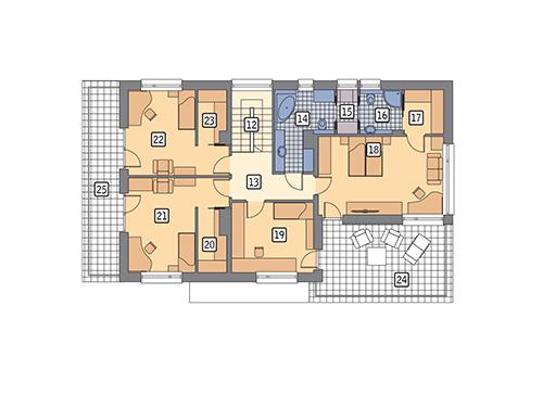 Rzut piętra POW. 139,1 m²