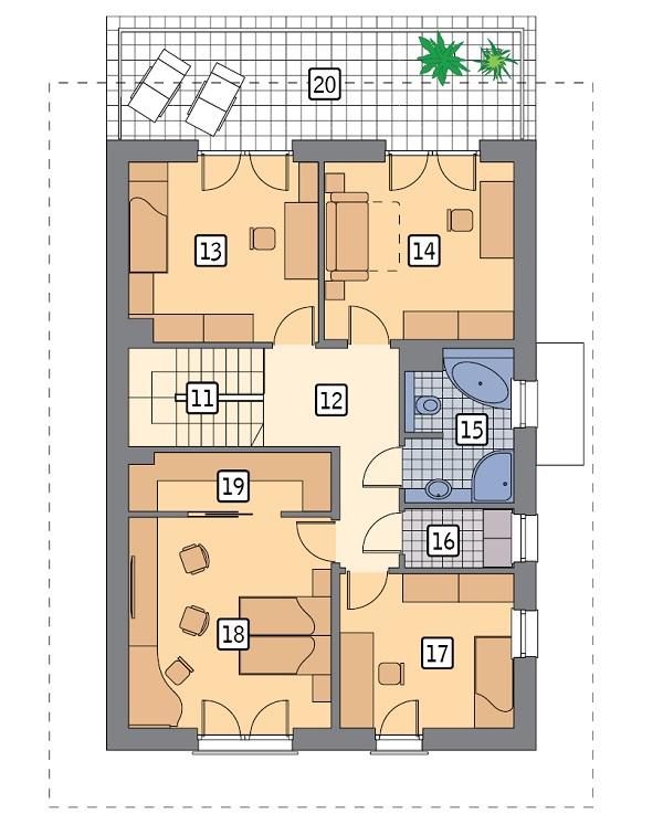 Rzut piętra POW. 111,5 m²