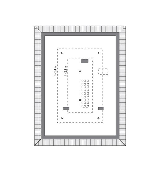 Rzut poddasza: do indywidualnej adaptacji (36,6 m2 powierzchni użytkowej)