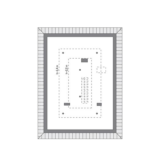 Rzut poddasza: do indywidualnej adaptacji (36,6 m2 powierzchni użytkowej)