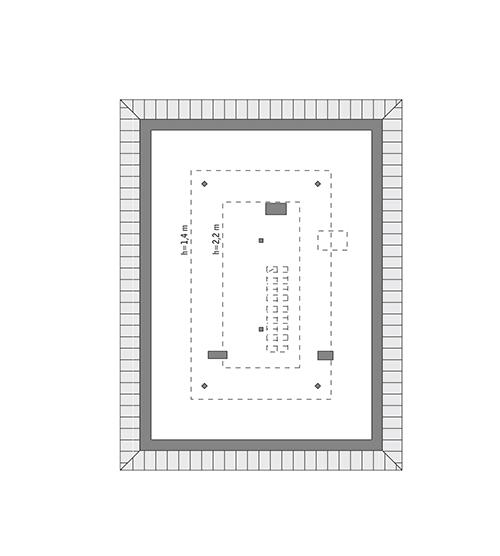 Rzut poddasza: do indywidualnej adaptacji (36,6 m2 powierzchni użytkowej)