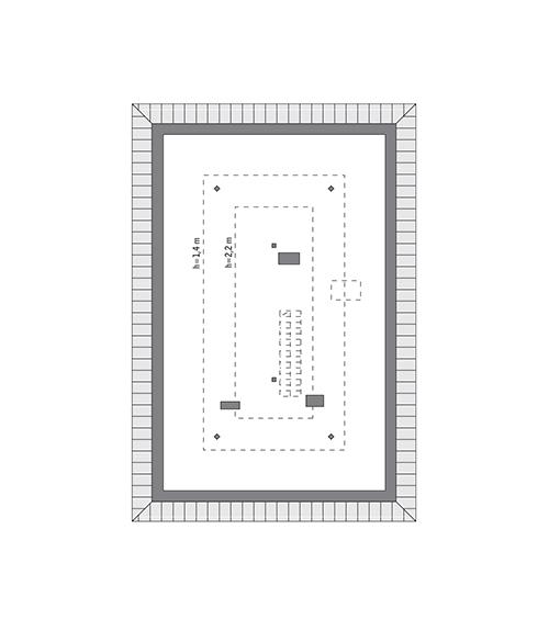 Rzut poddasza: do indywidualnej adaptacji (44,0 m2 powierzchni użytkowej)