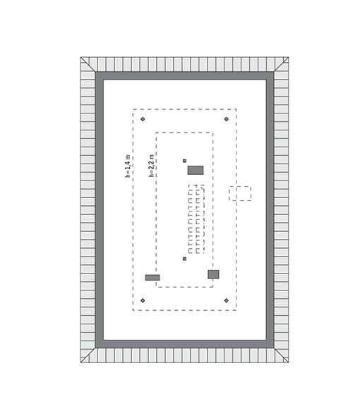 Rzut poddasza: do indywidualnej adaptacji (44,1 m2 powierzchni użytkowej)