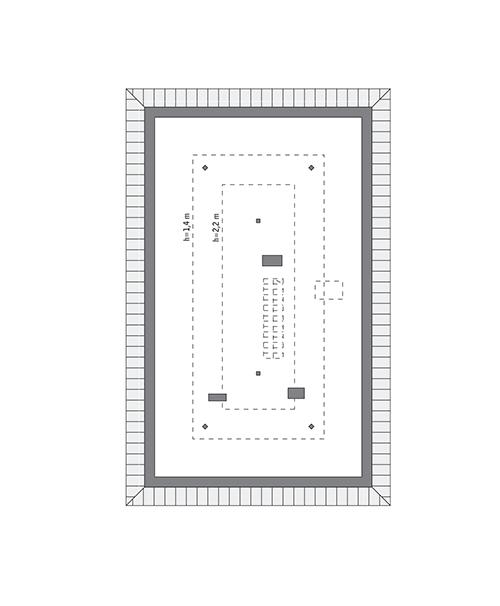 Rzut poddasza: do indywidualnej adaptacji (49,3 m2 powierzchni użytkowej)