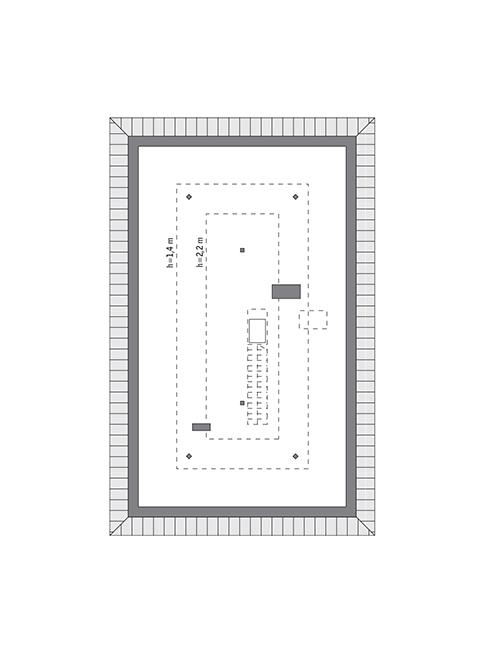 Rzut poddasza: do indywidualnej adaptacji (50,2 m2 powierzchni użytkowej)