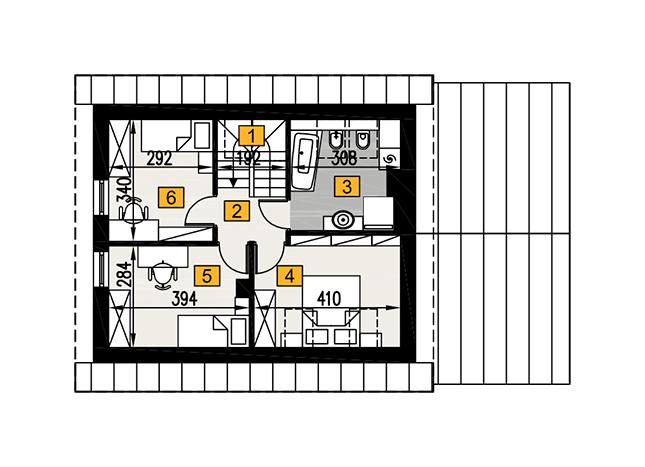 Rzut poddasza POW. 49,3 m²