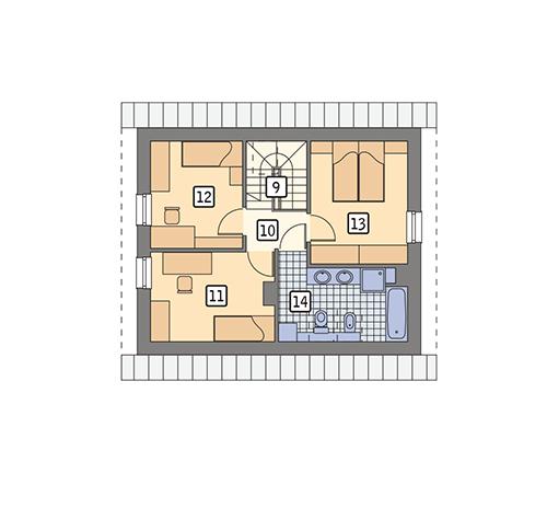 Rzut poddasza POW. 49,2 m²