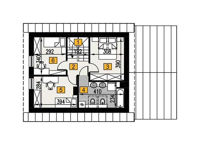 Rzut poddasza POW. 49,2 m²