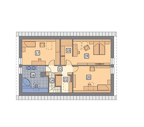 Rzut poddasza POW. 90,6 m²