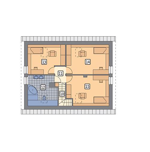 Rzut poddasza POW. 72,4 m²