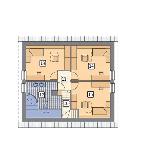 Rzut poddasza POW. 63,2 m²
