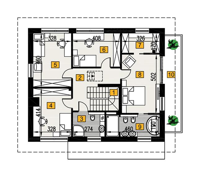 Rzut piętra POW. 100,3 m²