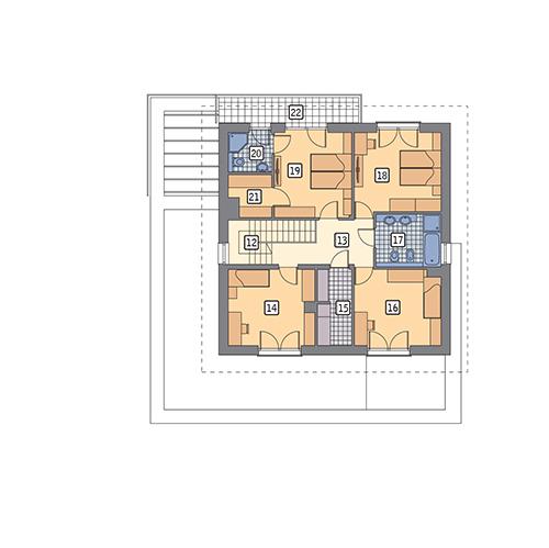 Rzut piętra lustro POW. 98,8 m²
