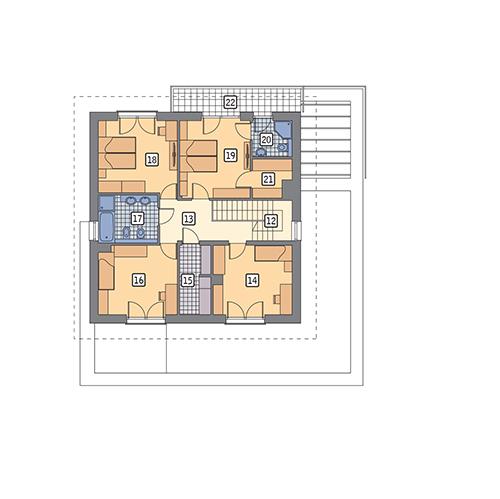 Rzut piętra POW. 98,8 m²