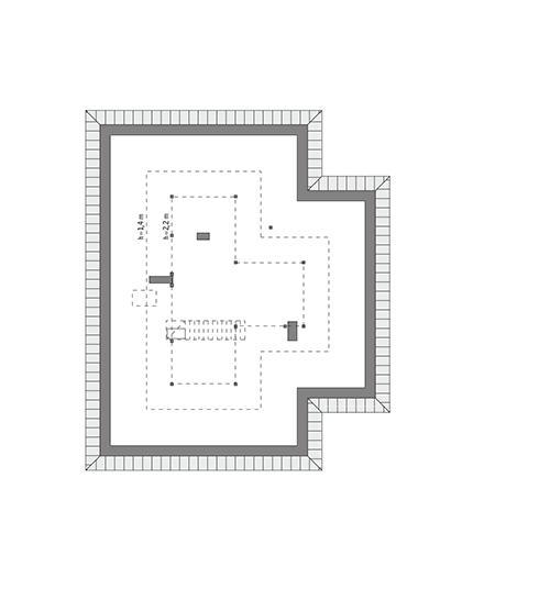 Rzut poddasza: do indywidualnej adaptacji (63,4 m2 powierzchni użytkowej)