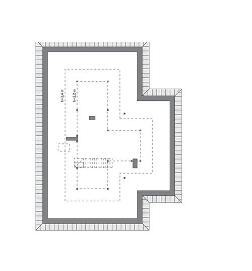 Rzut poddasza: do indywidualnej adaptacji (63,4 m2 powierzchni użytkowej)
