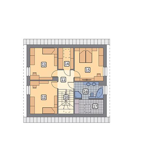 Rzut poddasza POW. 74,9 m²