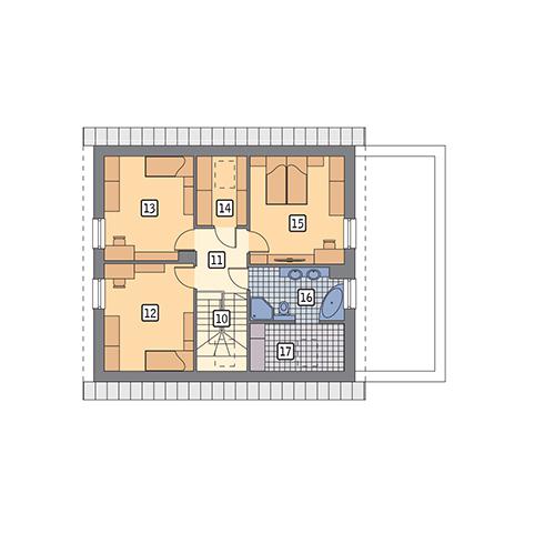Rzut poddasza POW. 74,9 m²