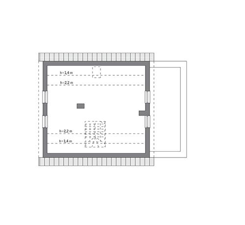 Rzut poddasza: do indywidualnej adaptacji (54,8 m2 powierzchni użytkowej)