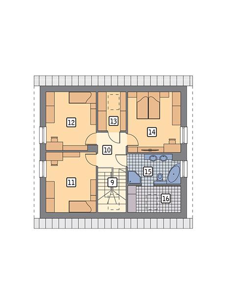 Rzut poddasza POW. 74,9 m²