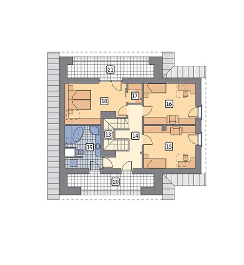 Rzut poddasza lustro POW. 94,3 m²