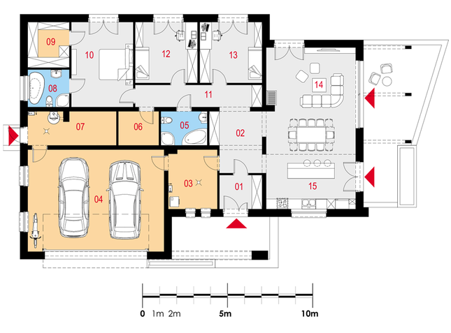 Rzut parteru POW. 205,0 m²