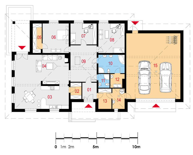 Rzut parteru POW. 261,0 m²