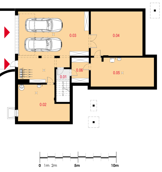 Rzut piwnicy POW. 178,3 m²