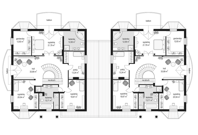 Rzut piętra POW. 146,2 m²