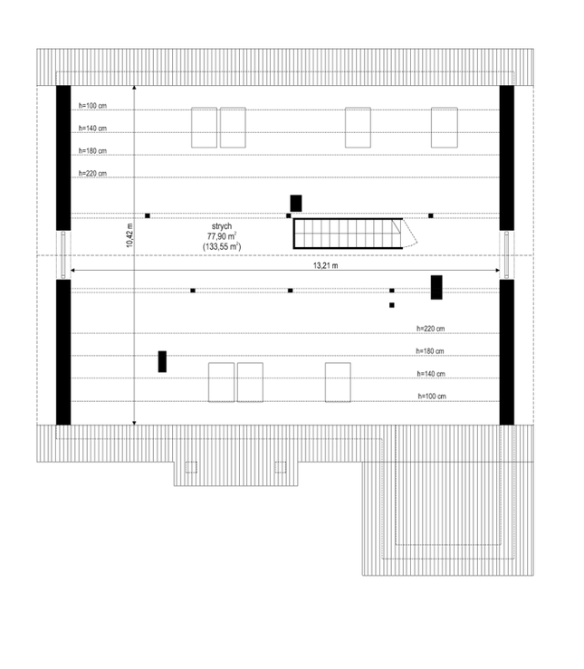 Rzut strychu POW. 0,0 m²